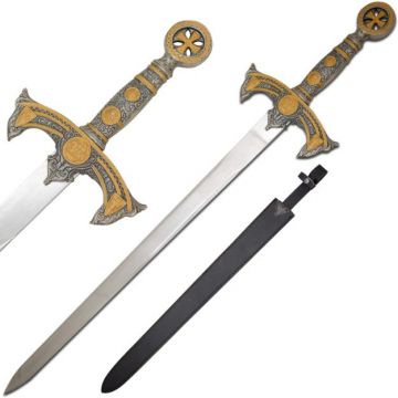 Medieval Warrior 12th Century Templar Knight Crusader Sword WT-4016